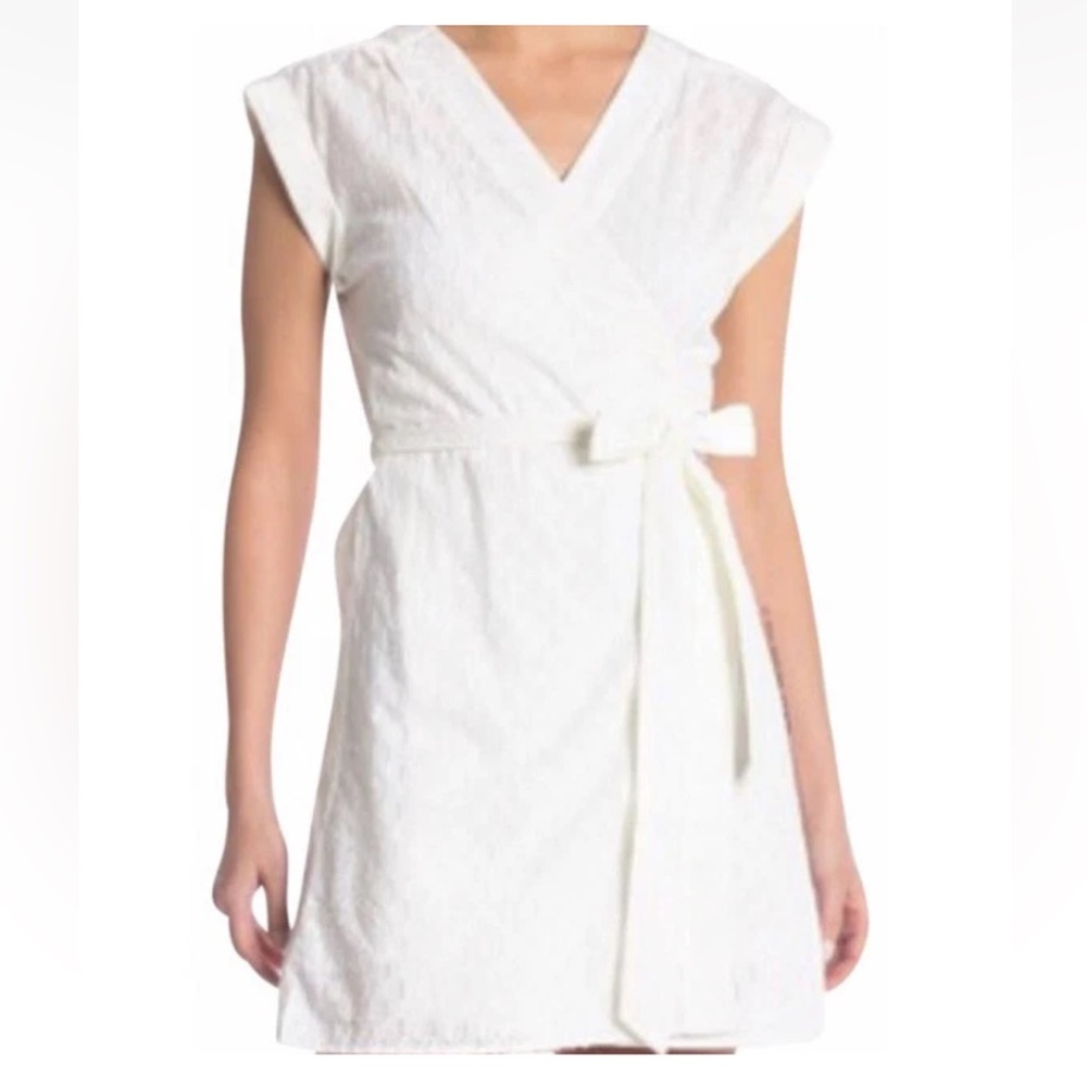FRAME Wrap Around Short Sleeve Mini Dress